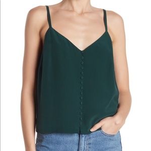 NWT Size10: Madewell Emerald Silk Button-Down Cami